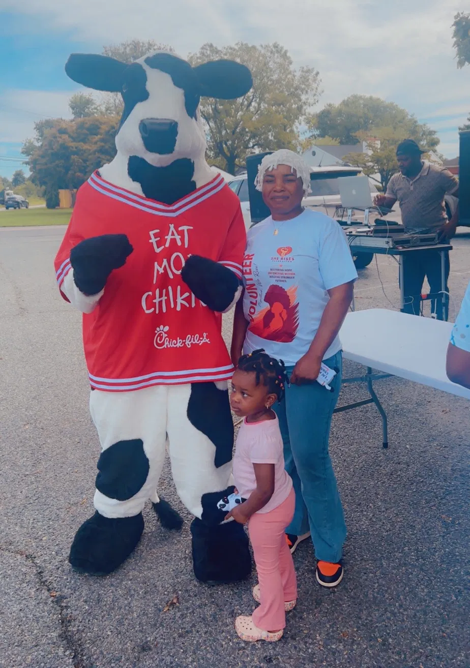 Family at event